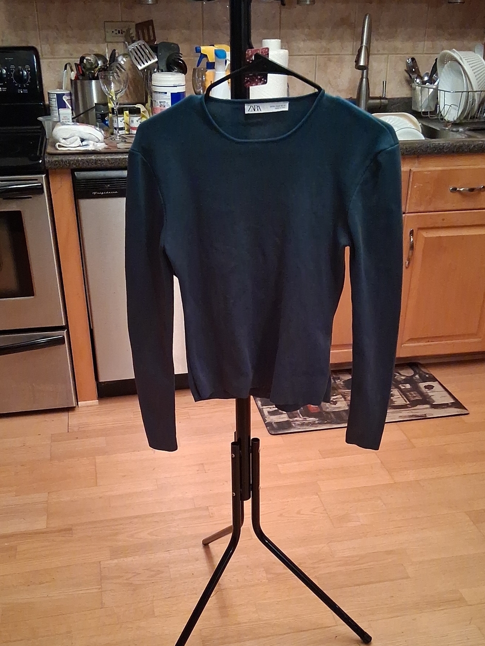 Zara Dark Teal Crewneck Sweater